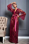 Stylish Long Net Gown with Thong