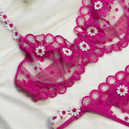 Pink Bloom Net Bra Set