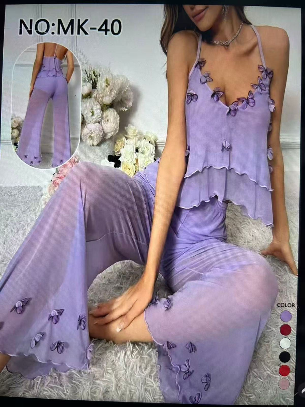 Mesh Two piece Pajama Set