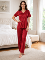 Three Piece Bridal Pajama and Shorts Set