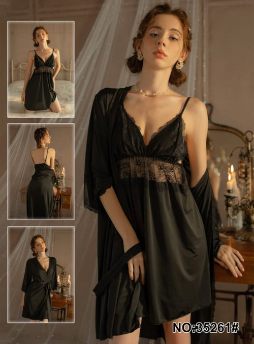 Black Hot Nighty Two Piece