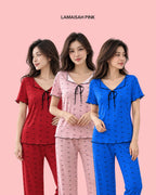 Cutest little bow printed pajama set