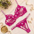 Pink Bloom Net Bra Set