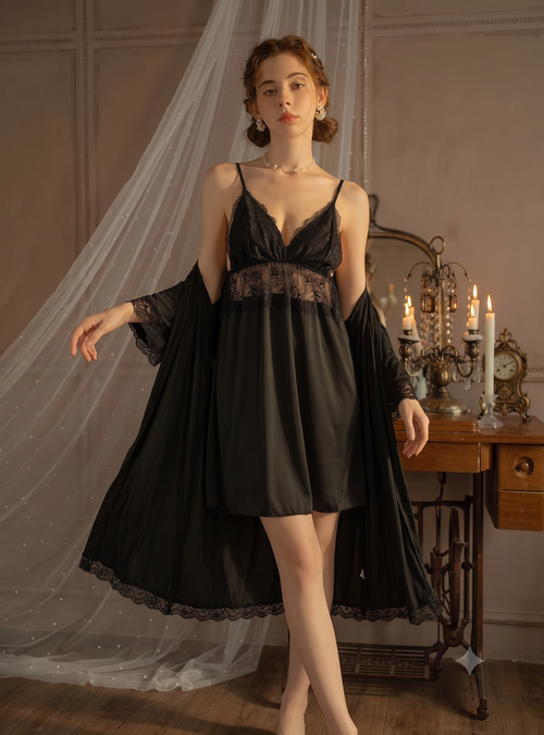 Black Hot Nighty Two Piece