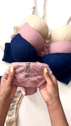 Heart Charm Lace Push Up Bra & Panty Set