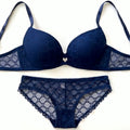 Heart Charm Lace Push Up Bra & Panty Set