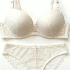 Heart Charm Lace Push Up Bra & Panty Set