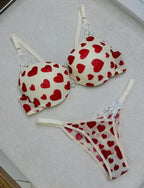 Glitter Heart Rhinestone Push Up Bra & Panty Set – Pack of 3