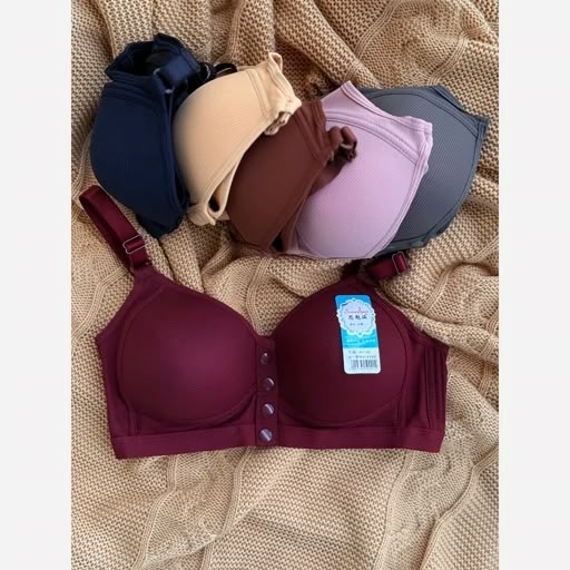 Ribbed Front Button Padded Bra – Pack of 3