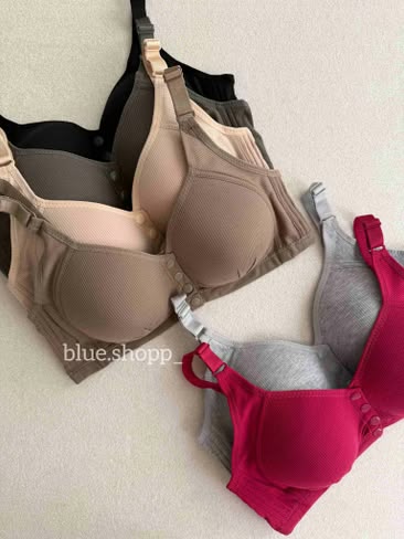 Ribbed Front Button Padded Bra – Pack of 3