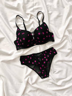 Love Kiss Luxe Rhinestone Lace Lingerie Set.