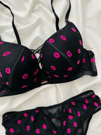 Love Kiss Luxe Rhinestone Lace Lingerie Set.