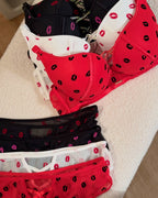 Love Kiss Luxe Rhinestone Lace Lingerie Set.