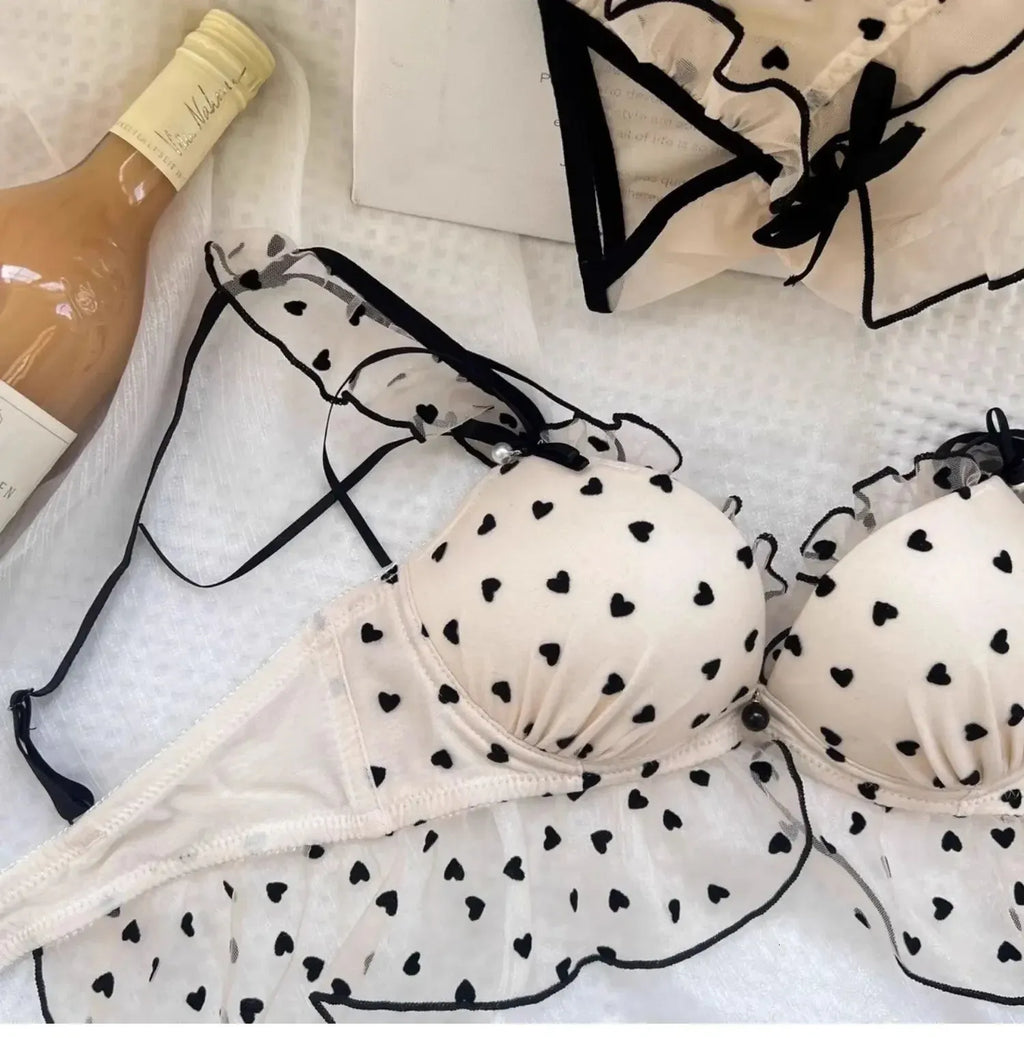 Floral Heart Embroidered Push-Up Bra (Pack of 3)