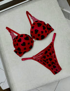 Glitter Heart Rhinestone Push Up Bra & Panty Set – Pack of 3