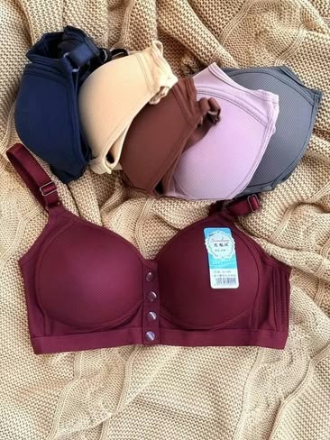 Ribbed Front Button Padded Bra – Pack of 3