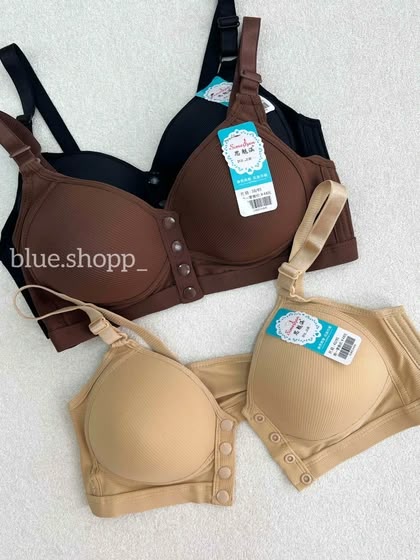 Ribbed Front Button Padded Bra – Pack of 3